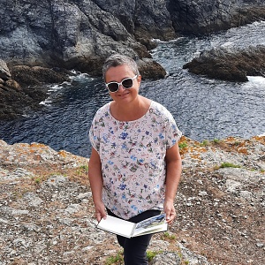 Peinture sur le vif à Belle-île-en-Mer.