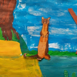 Jacqueline l'hermine construit son terrier.