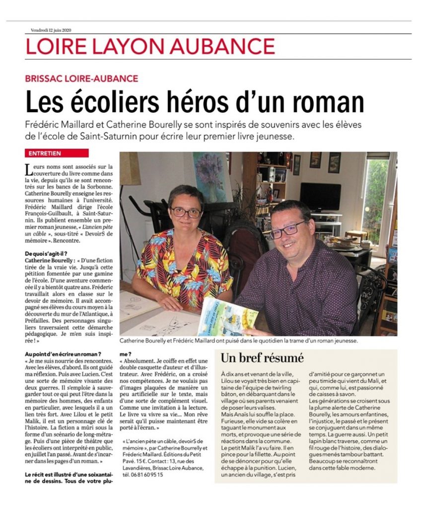 Article du Courrier de l'Ouest du 12 juin 2020