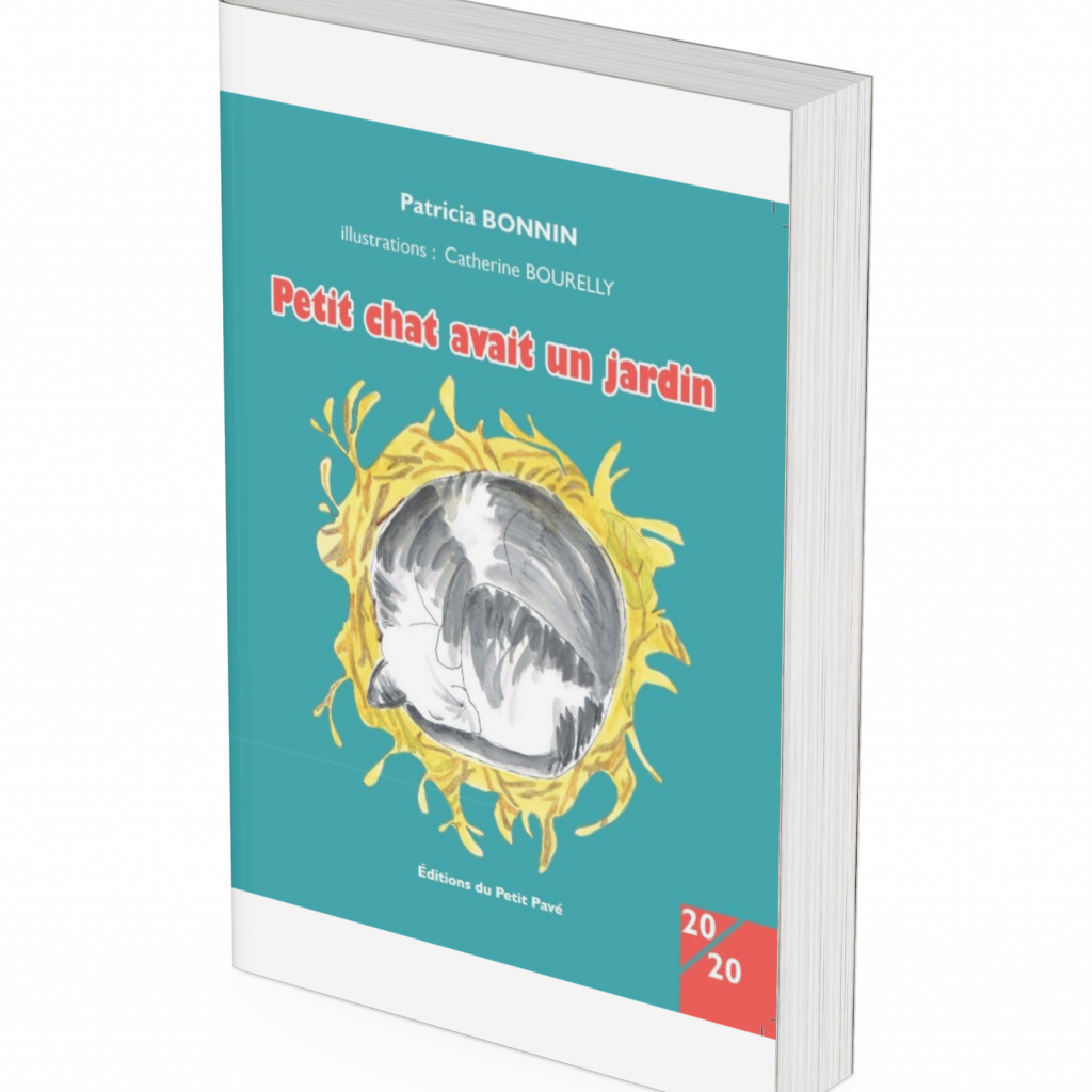 Couverture du livre jeunesse avec un chat endormi dans un nid de feuilles.