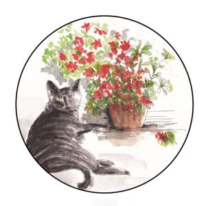 Carte Chat sous le laurier.